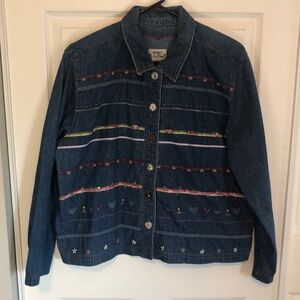 KORET CITY BLUES Vintage 90s Denim Embroidered Button-Up Applique Jacket XL